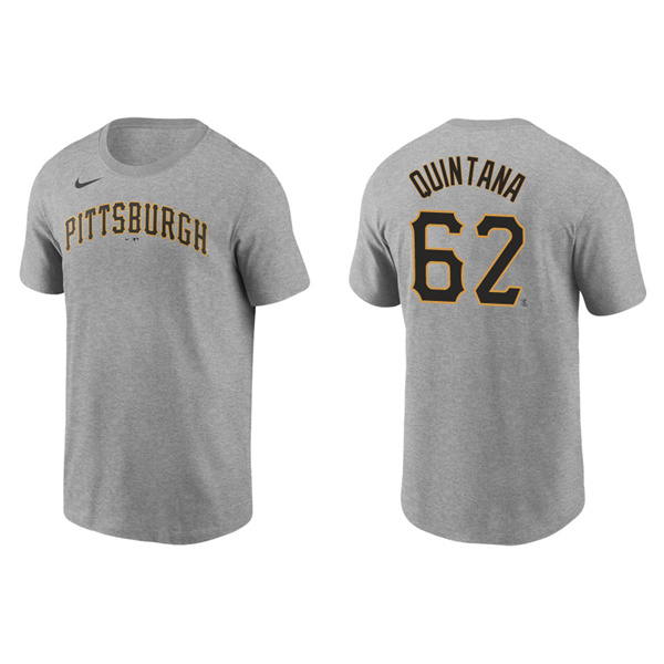 Men's Jose Quintana Pittsburgh Pirates Gray Name & Number Nike T-Shirt