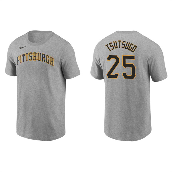 Men's Yoshitomo Tsutsugo Pittsburgh Pirates Gray Name & Number Nike T-Shirt