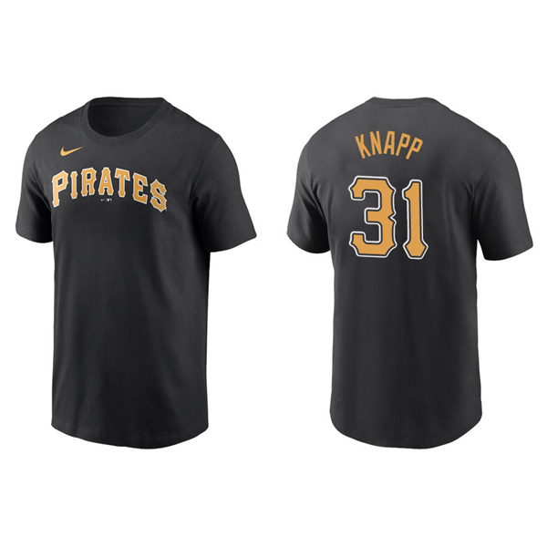 Men's Pittsburgh Pirates Andrew Knapp Black Name & Number Nike T-Shirt