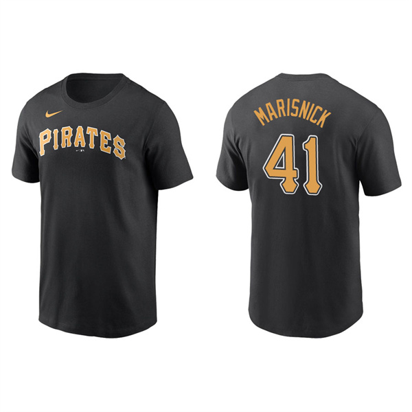 Men's Pittsburgh Pirates Jake Marisnick Black Name & Number Nike T-Shirt