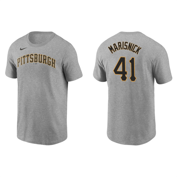 Men's Pittsburgh Pirates Jake Marisnick Gray Name & Number Nike T-Shirt
