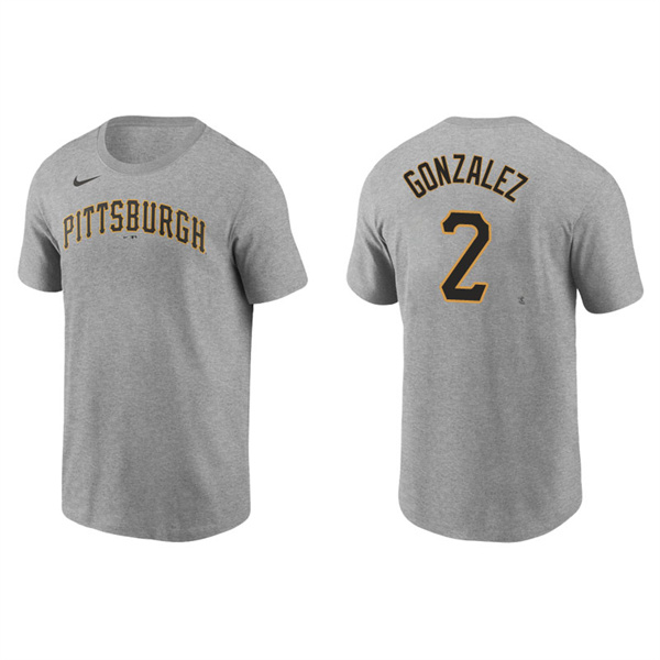 Men's Pittsburgh Pirates Erik Gonzalez Gray Name & Number Nike T-Shirt