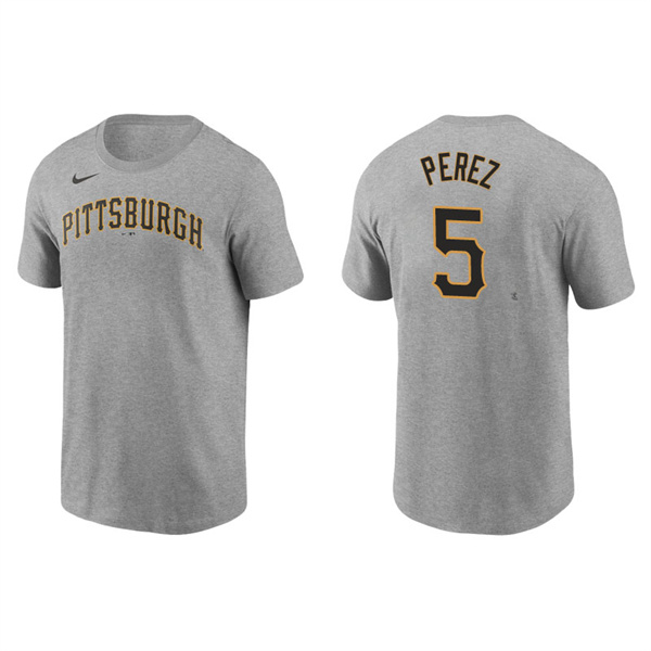 Men's Pittsburgh Pirates Michael Perez Gray Name & Number Nike T-Shirt