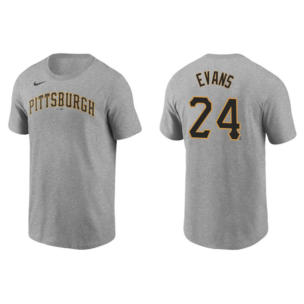 Men's Pittsburgh Pirates Phillip Evans Gray Name & Number Nike T-Shirt