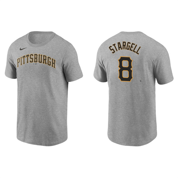 Men's Pittsburgh Pirates Willie Stargell Gray Name & Number Nike T-Shirt