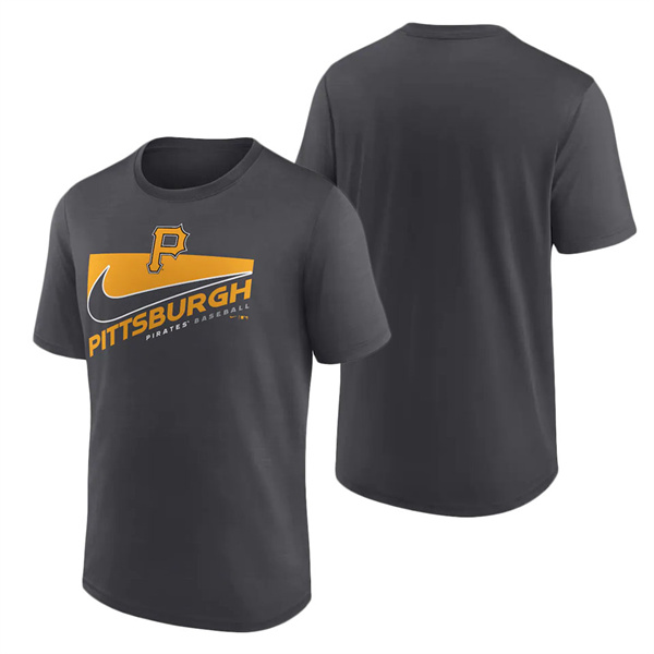 Men's Pittsburgh Pirates Nike Anthracite Swoosh Town Performance T-Shirt