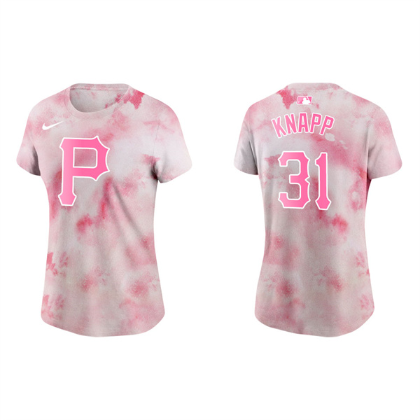 Women's Pittsburgh Pirates Andrew Knapp Pink 2022 Mother's Day T-Shirt