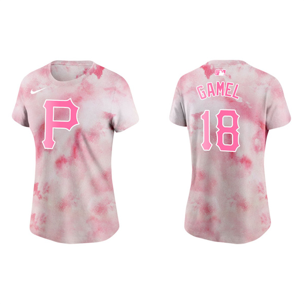 Women's Pittsburgh Pirates Ben Gamel Pink 2022 Mother's Day T-Shirt