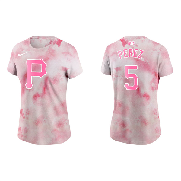 Women's Pittsburgh Pirates Michael Perez Pink 2022 Mother's Day T-Shirt