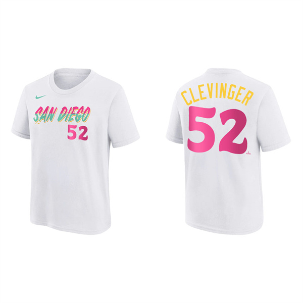 Mike Clevinger Youth San Diego Padres White 2022 City Connect T-Shirt