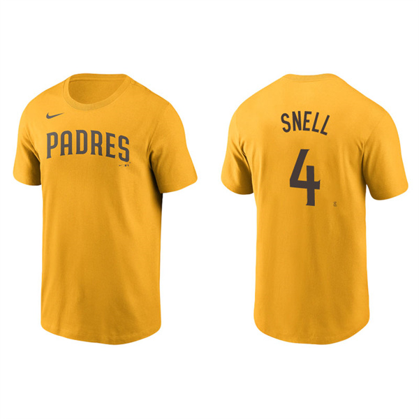 Men's San Diego Padres Blake Snell Gold Name & Number Nike T-Shirt