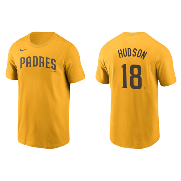 Men's San Diego Padres Daniel Hudson Gold Name & Number Nike T-Shirt
