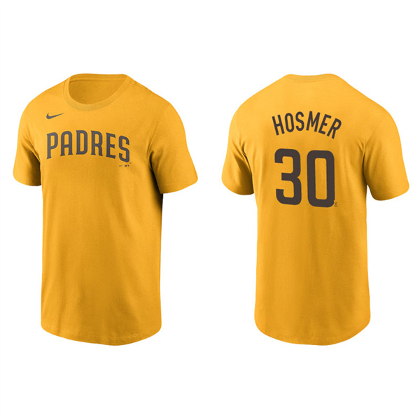 Men's San Diego Padres Eric Hosmer Gold Name & Number Nike T-Shirt