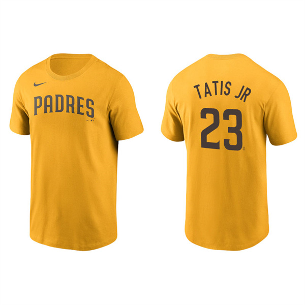 Men's San Diego Padres Fernando Tatis Jr. Gold Name & Number Nike T-Shirt