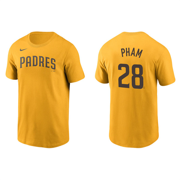 Men's San Diego Padres Tommy Pham Gold Name & Number Nike T-Shirt