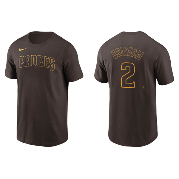 Men's San Diego Padres Trent Grisham Brown Name & Number Nike T-Shirt