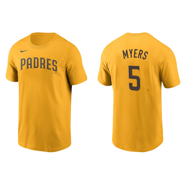 Men's San Diego Padres Wil Myers Gold Name & Number Nike T-Shirt