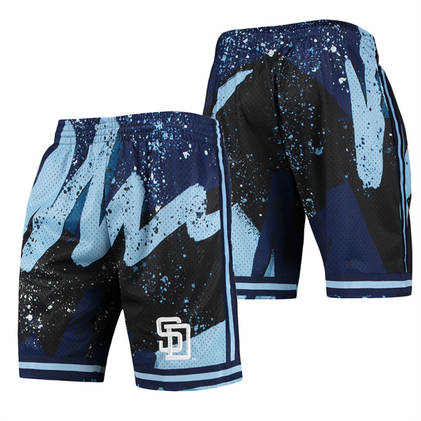 Men's San Diego Padres Mitchell & Ness Black Hyper Hoops Shorts