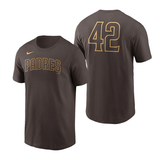 Men's San Diego Padres Nike Brown Jackie Robinson Day Team 42 T-Shirt