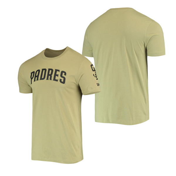 Men's San Diego Padres New Era Olive Brushed Armed Forces T-Shirt
