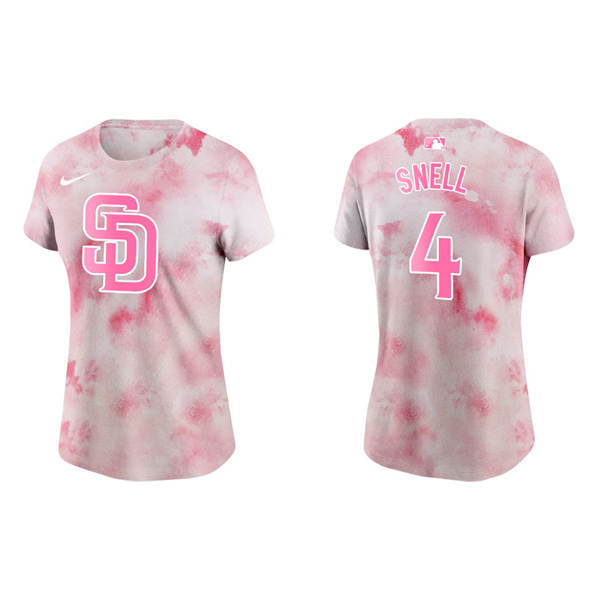 Women's San Diego Padres Blake Snell Pink 2022 Mother's Day T-Shirt