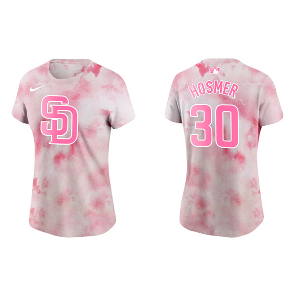 Women's San Diego Padres Eric Hosmer Pink 2022 Mother's Day T-Shirt