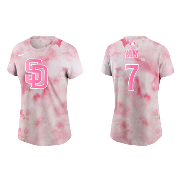 Women's San Diego Padres Ha-Seong Kim Pink 2022 Mother's Day T-Shirt