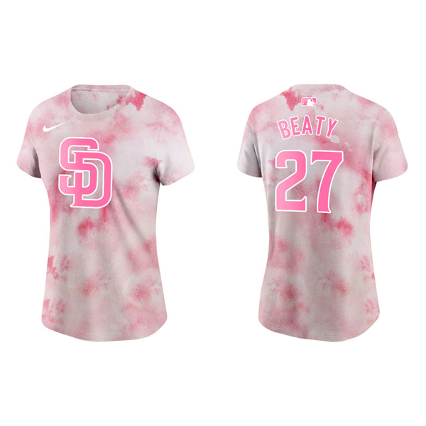Women's San Diego Padres Matt Beaty Pink 2022 Mother's Day T-Shirt