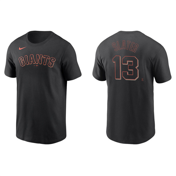 Men's San Francisco Giants Austin Slater Black Name & Number Nike T-Shirt