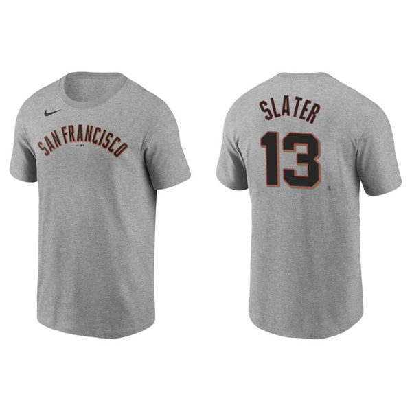 Men's San Francisco Giants Austin Slater Gray Name & Number Nike T-Shirt