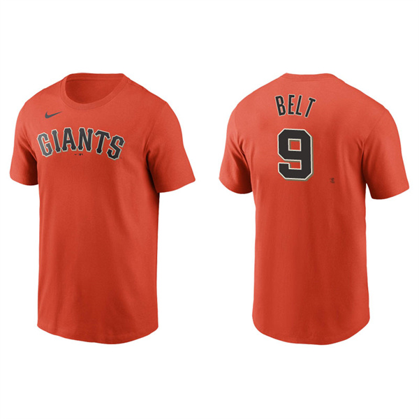 Men's San Francisco Giants Brandon Belt Orange Name & Number Nike T-Shirt