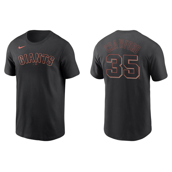 Men's San Francisco Giants Brandon Crawford Black Name & Number Nike T-Shirt
