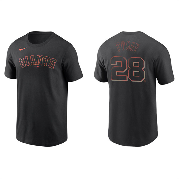 Men's San Francisco Giants Buster Posey Black Name & Number Nike T-Shirt