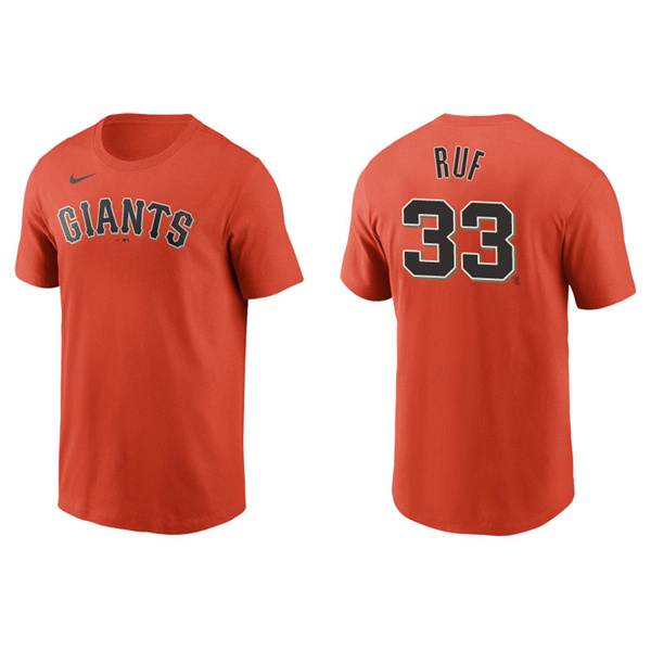Men's San Francisco Giants Darin Ruf Orange Name & Number Nike T-Shirt