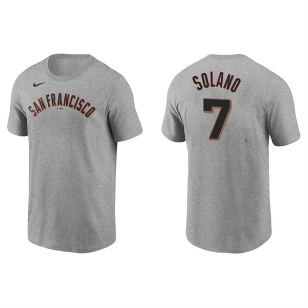 Men's San Francisco Giants Donovan Solano Gray Name & Number Nike T-Shirt