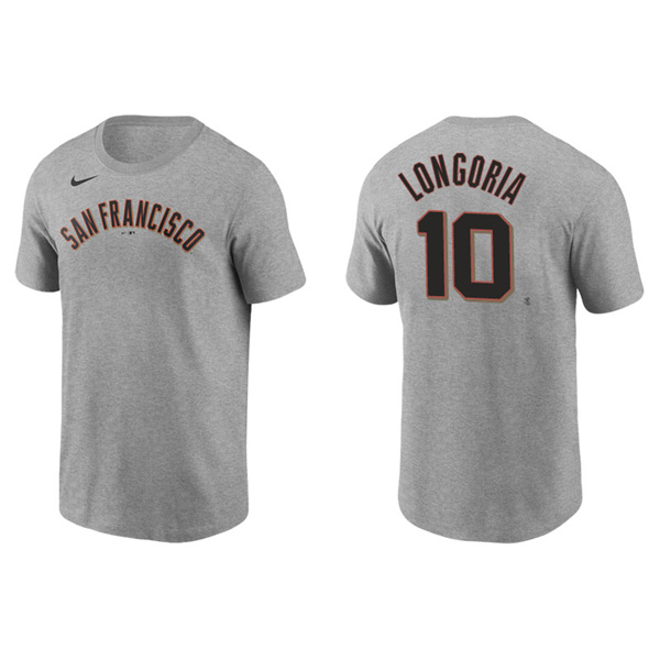 Men's San Francisco Giants Evan Longoria Gray Name & Number Nike T-Shirt