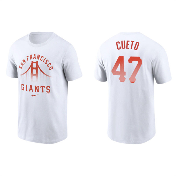 Men's San Francisco Giants Johnny Cueto White 2021 City Connect Graphic T-Shirt