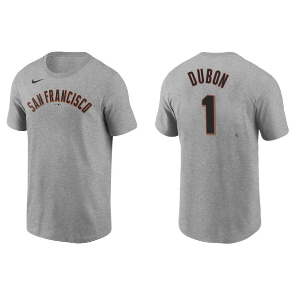 Men's San Francisco Giants Mauricio Dubon Gray Name & Number Nike T-Shirt