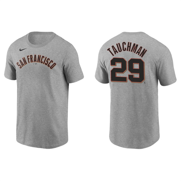 Men's San Francisco Giants Mike Tauchman Gray Name & Number Nike T-Shirt