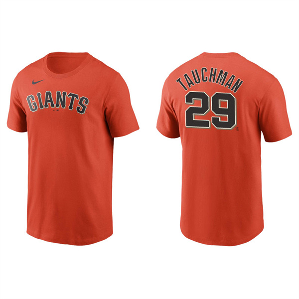 Men's San Francisco Giants Mike Tauchman Orange Name & Number Nike T-Shirt