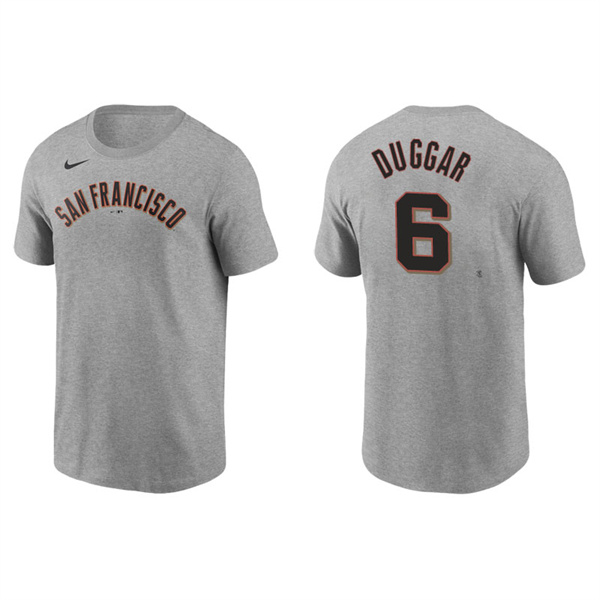 Men's San Francisco Giants Steven Duggar Gray Name & Number Nike T-Shirt