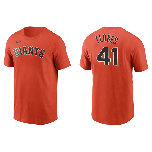 Men's San Francisco Giants Wilmer Flores Orange Name & Number Nike T-Shirt