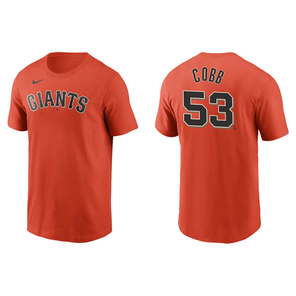 Men's Alex Cobb San Francisco Giants Orange Name & Number Nike T-Shirt