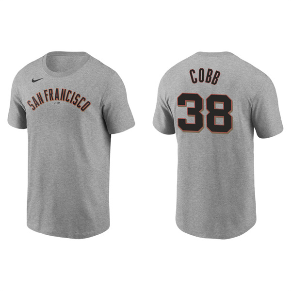 Men's San Francisco Giants Alex Cobb Gray Name & Number Nike T-Shirt