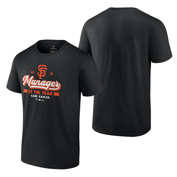 Men's San Francisco Giants Gabe Kapler Fanatics Branded Black 2021 NL Manager Of The Year T-Shirt