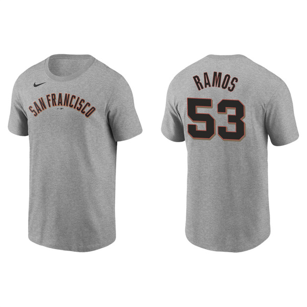 Men's San Francisco Giants Heliot Ramos Gray Name & Number Nike T-Shirt