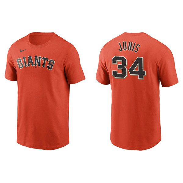 Men's San Francisco Giants Jakob Junis Orange Name & Number Nike T-Shirt