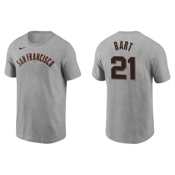 Men's San Francisco Giants Joey Bart Gray Name & Number Nike T-Shirt