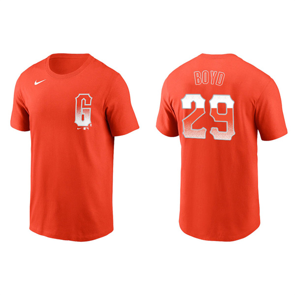 Men's San Francisco Giants Matthew Boyd Orange 2021 City Connect T-Shirt