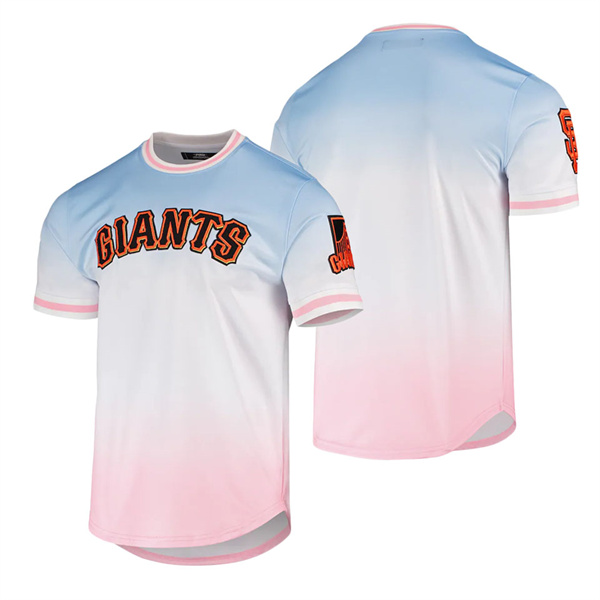 Men's San Francisco Giants Pro Standard Blue Pink Ombre T-Shirt